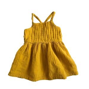Laughing Llama | Yellow Muslin Dress | 18 months